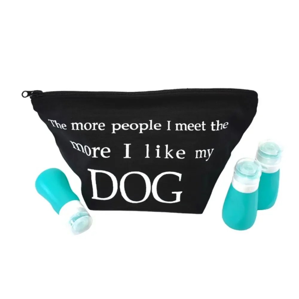 Dog Lover Makeup Bag Set Chic Glam Clean Girl Travel Cosmetic Gift XL Canvas NEW